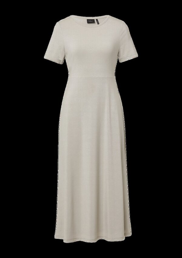 Tailliertes Midikleid aus Viskosemix aus Glitzergarn