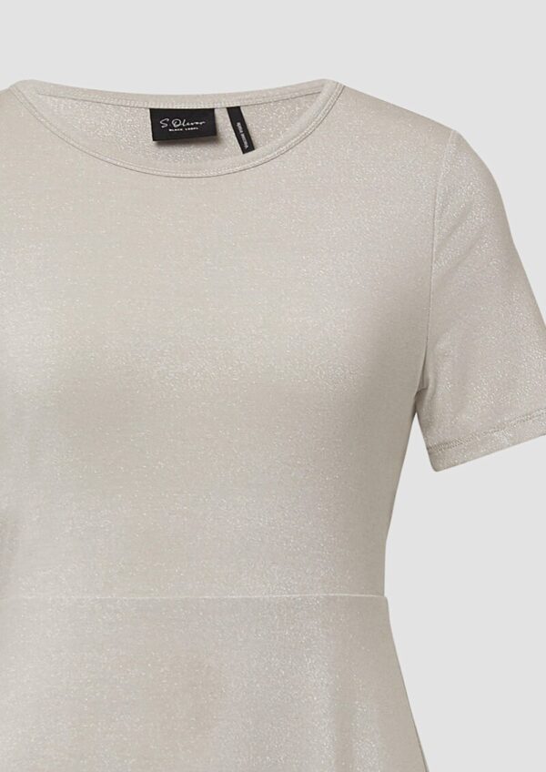 Tailliertes Midikleid aus Viskosemix aus Glitzergarn