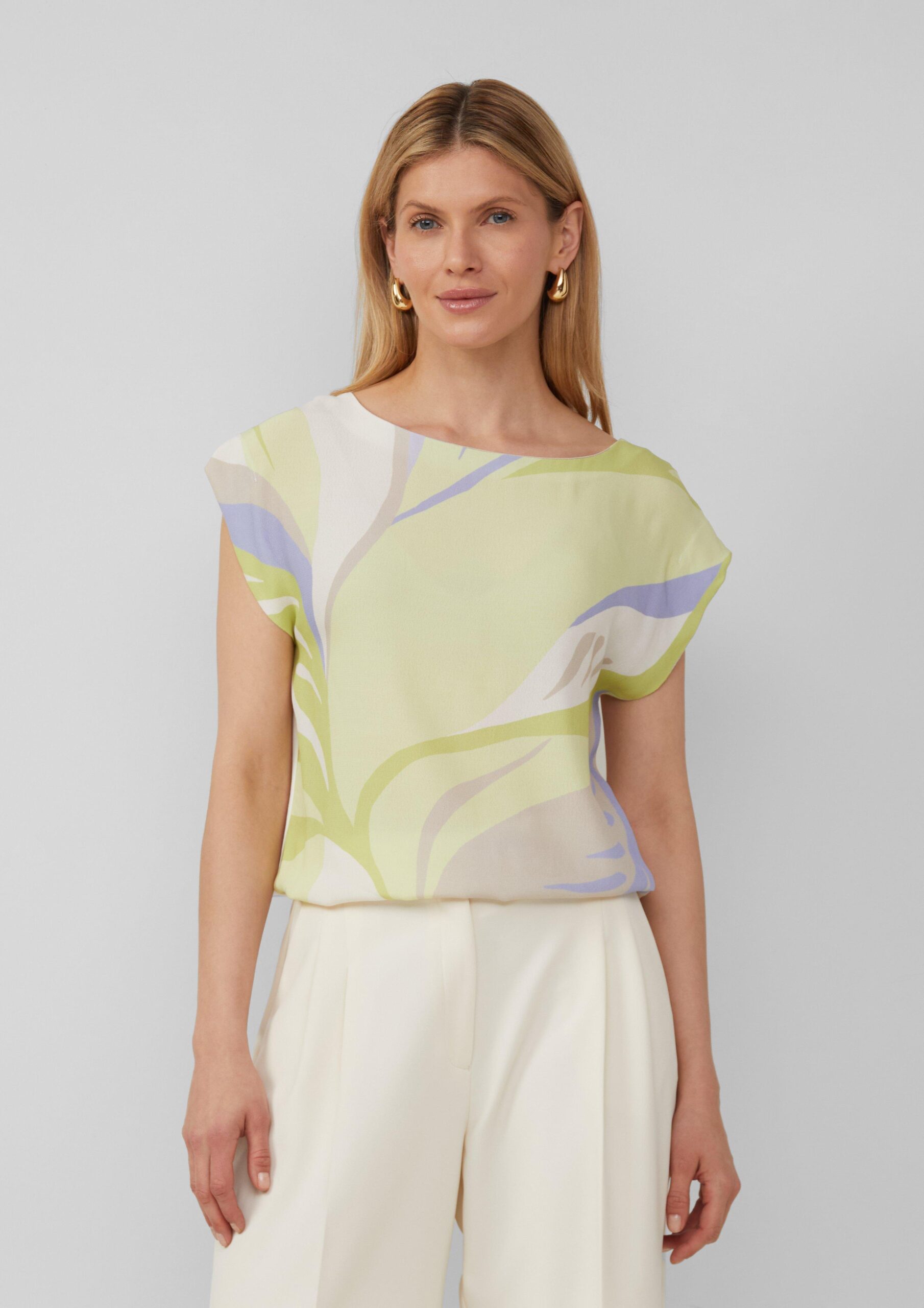 Ärmelloses Blusenshirt mit Frontprint