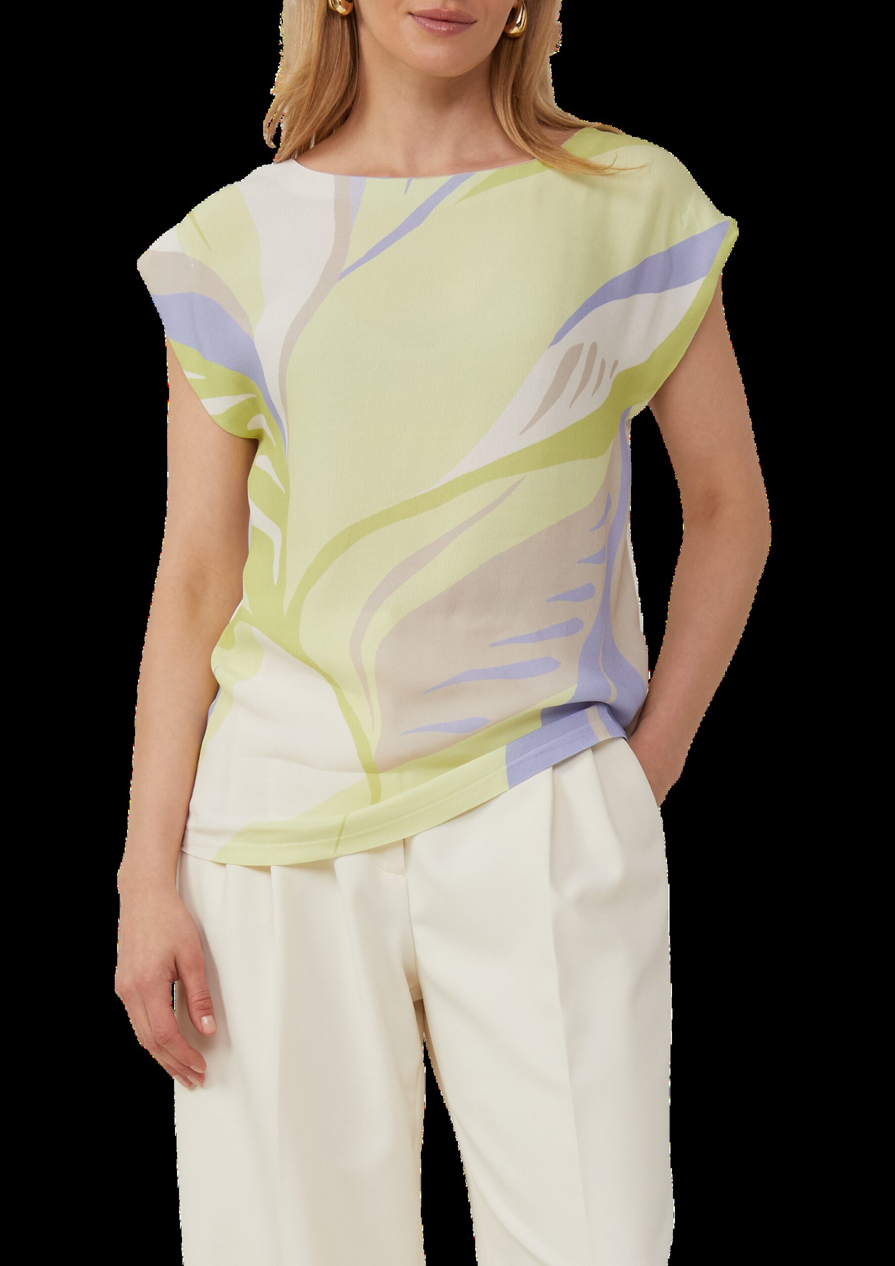 Ärmelloses Blusenshirt mit Frontprint