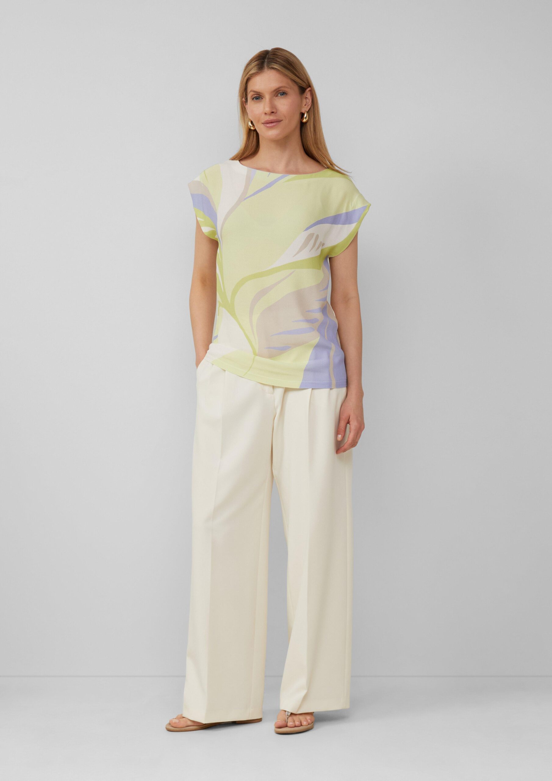 Ärmelloses Blusenshirt mit Frontprint