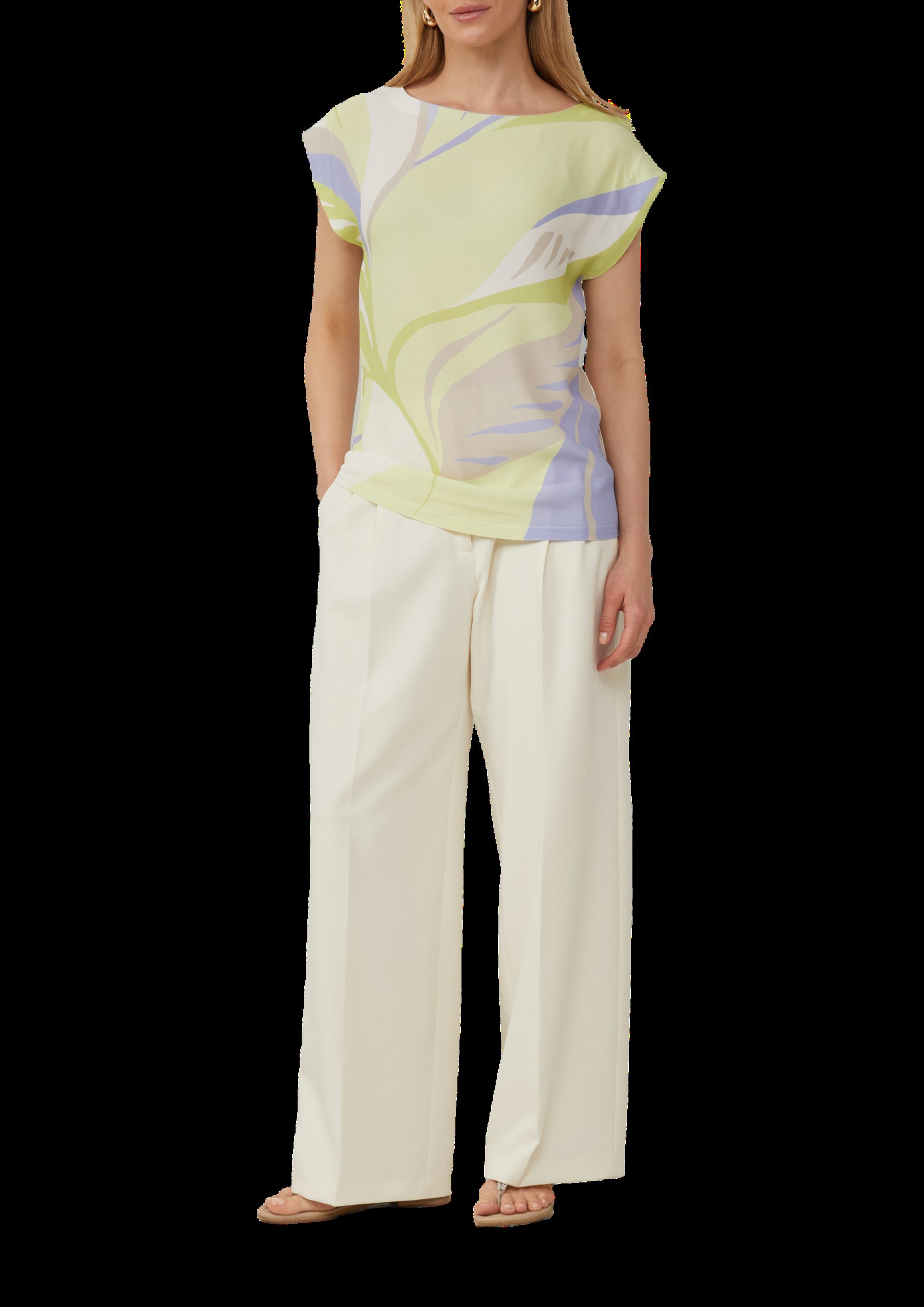 Ärmelloses Blusenshirt mit Frontprint