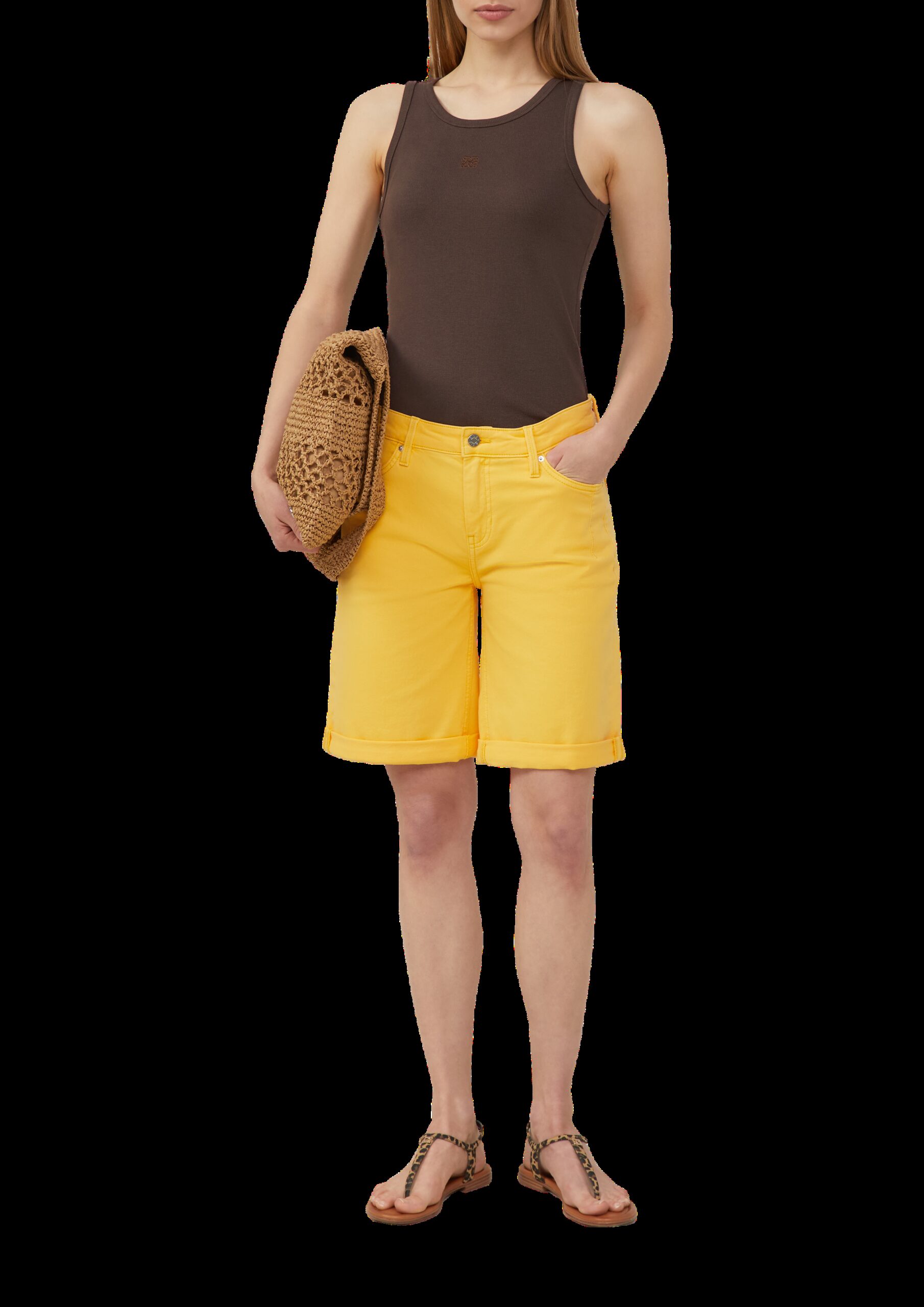 Jeans-Bermuda Karolin / Straight Fit / Mid Rise / Straight Leg