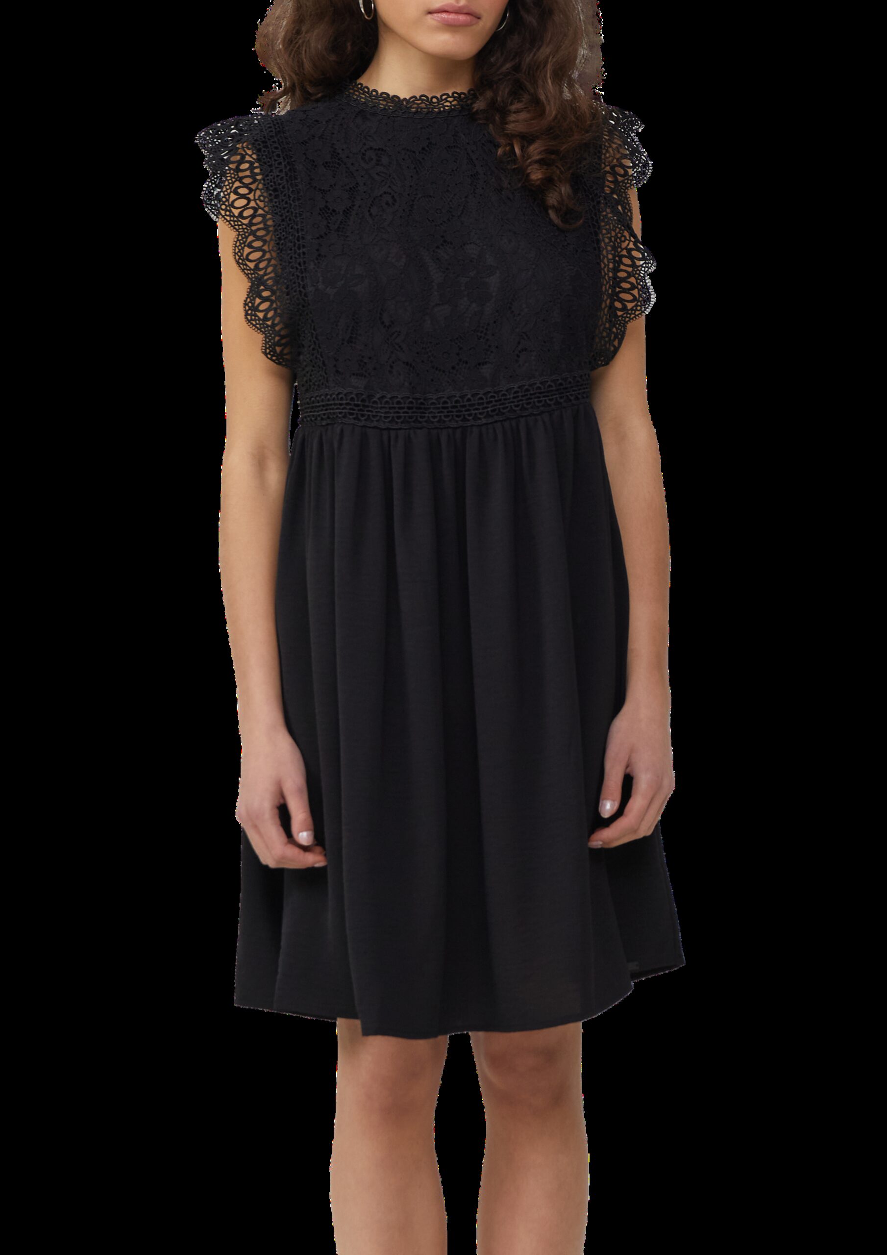 Kurzes Kleid mit Spitzenoberteil