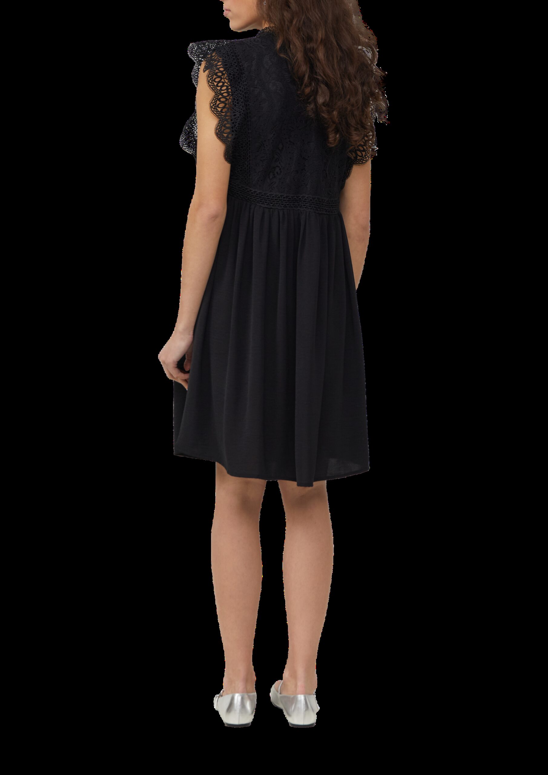 Kurzes Kleid mit Spitzenoberteil