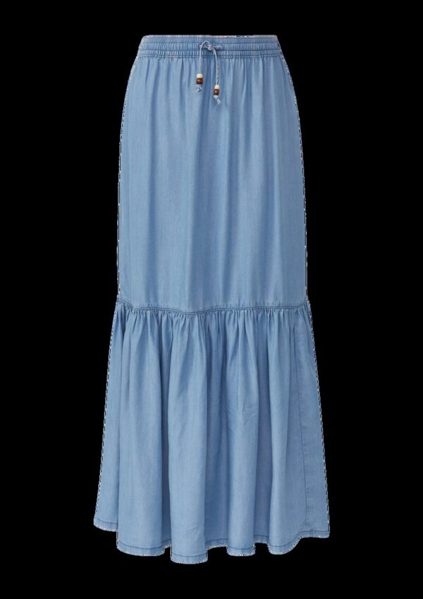 Fließender Maxirock aus Denim
