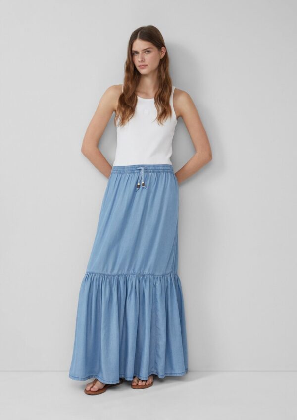 Fließender Maxirock aus Denim