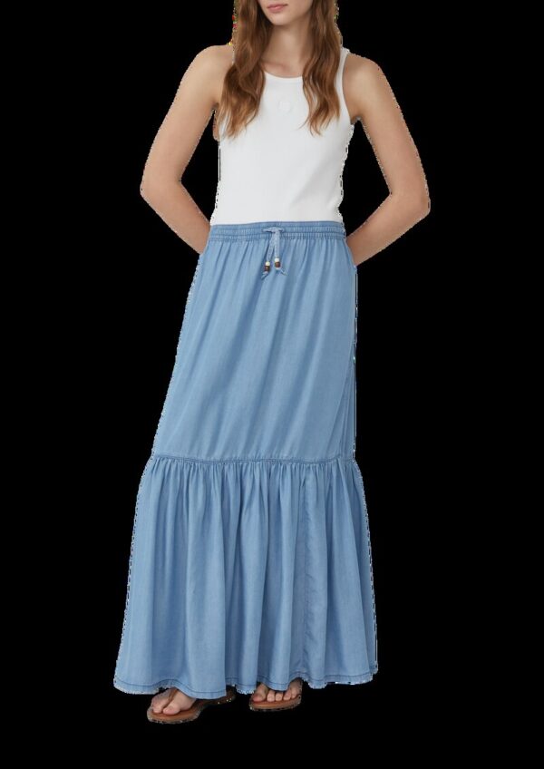 Fließender Maxirock aus Denim