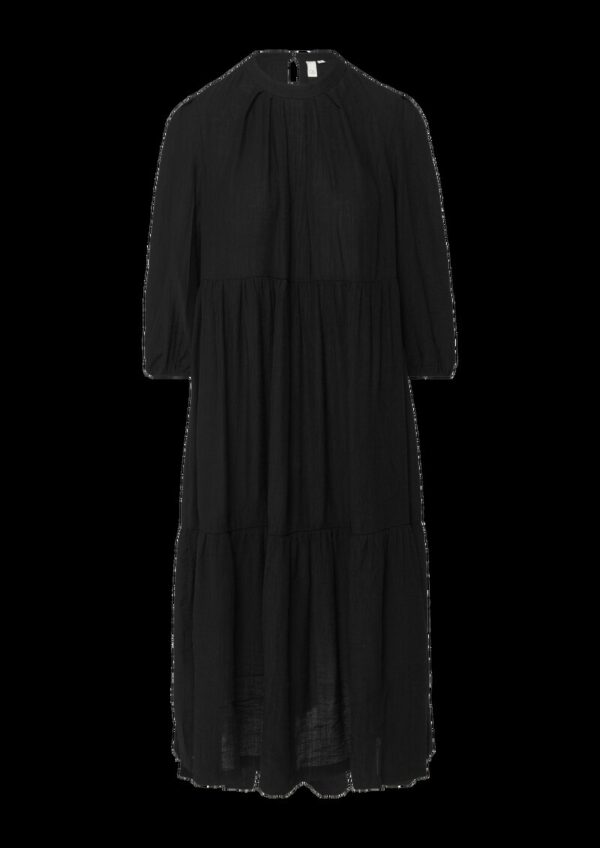 Strukturiertes Midikleid aus Viskosemix