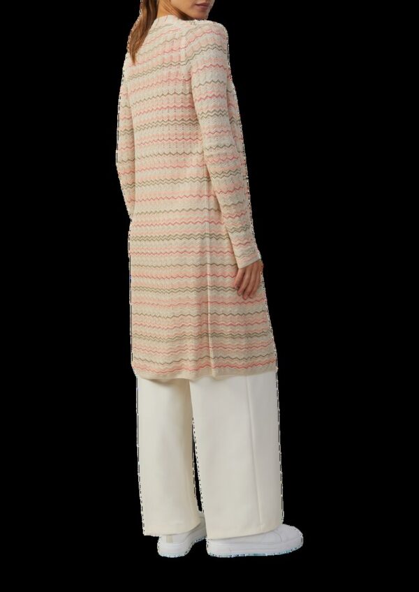 Longcardigan mit Zick-Zack-Muster und Glitzergarn