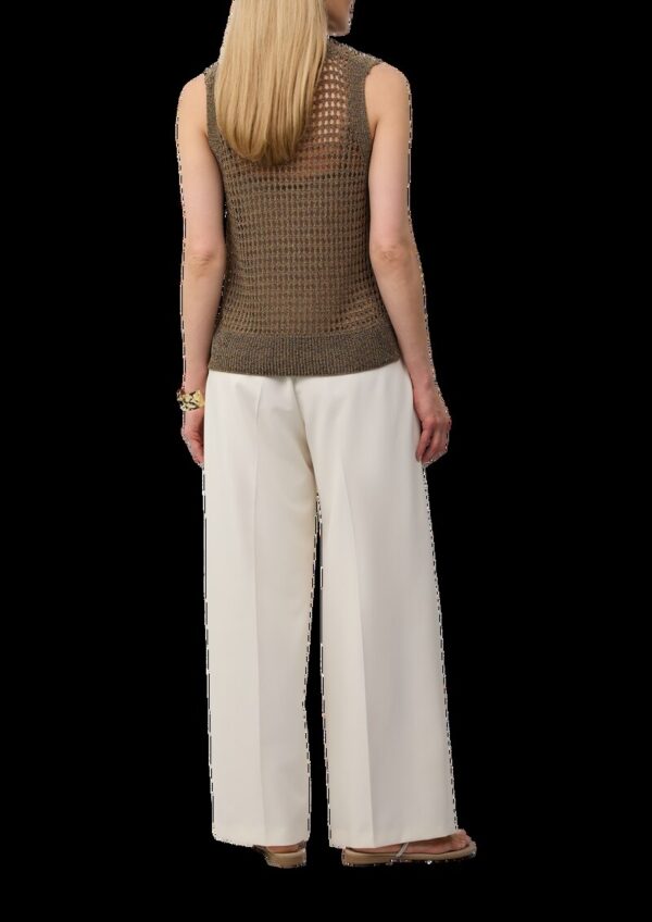 Top aus leichtem Lochstrick mit Rippbündchen