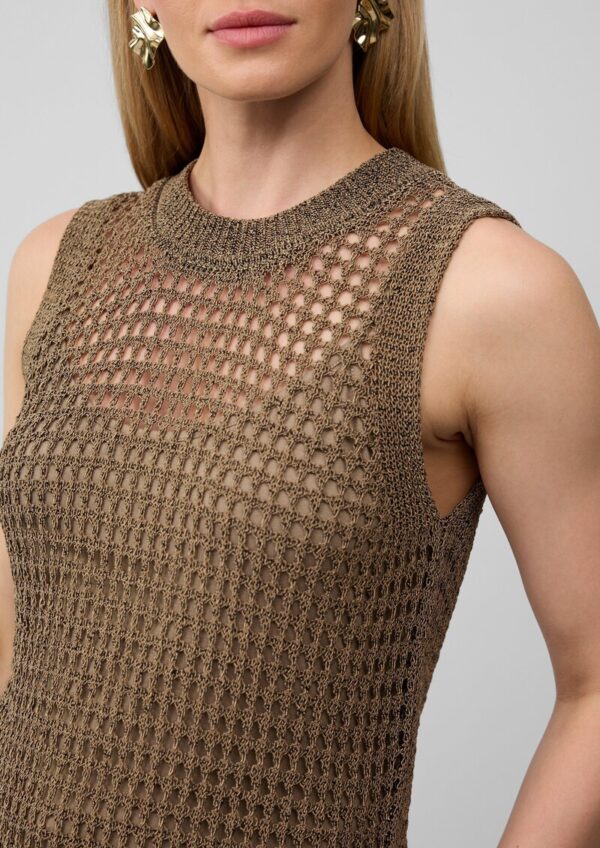 Top aus leichtem Lochstrick mit Rippbündchen