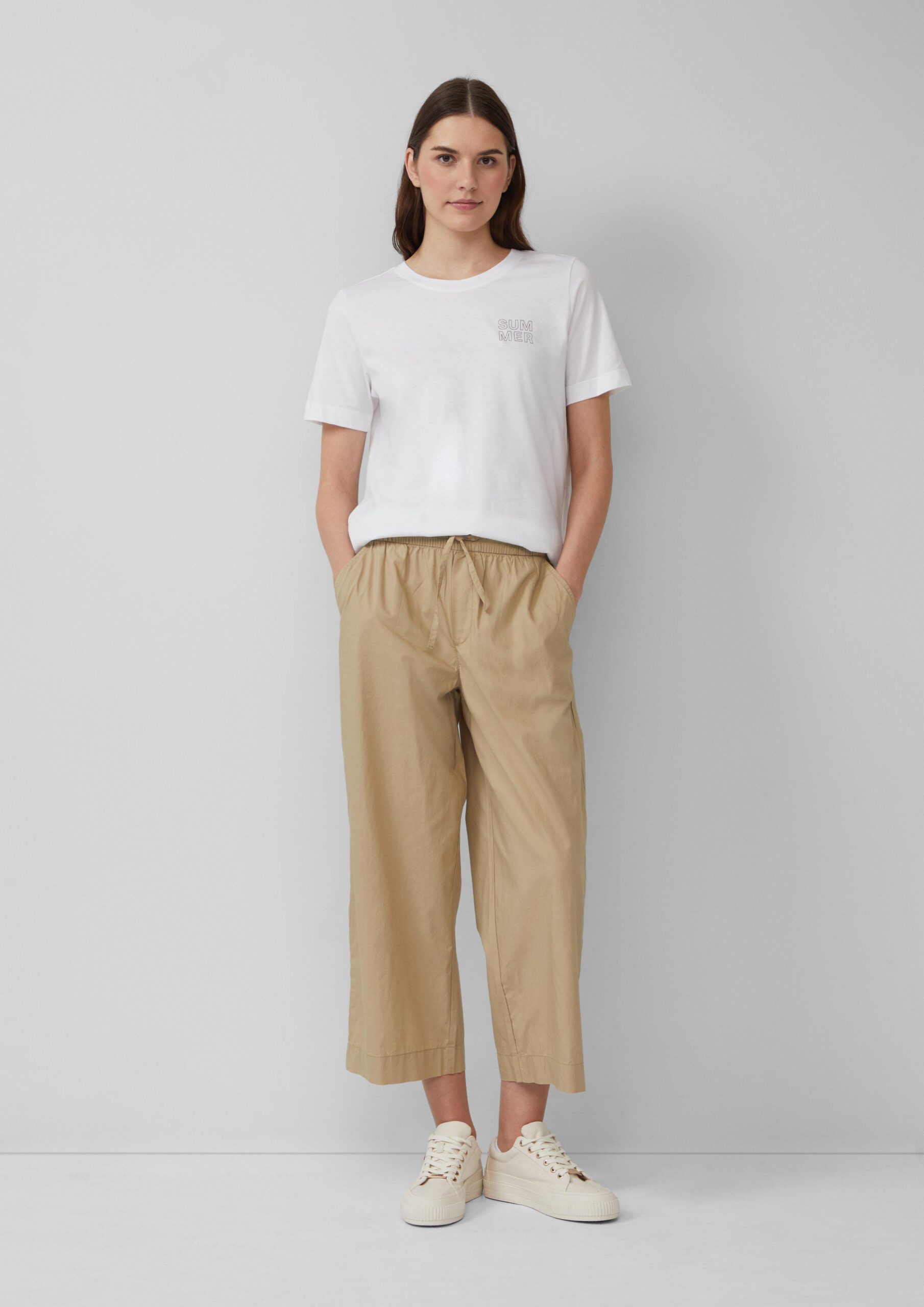 Leichte Culotte aus Baumwollmix im Relaxed Fit