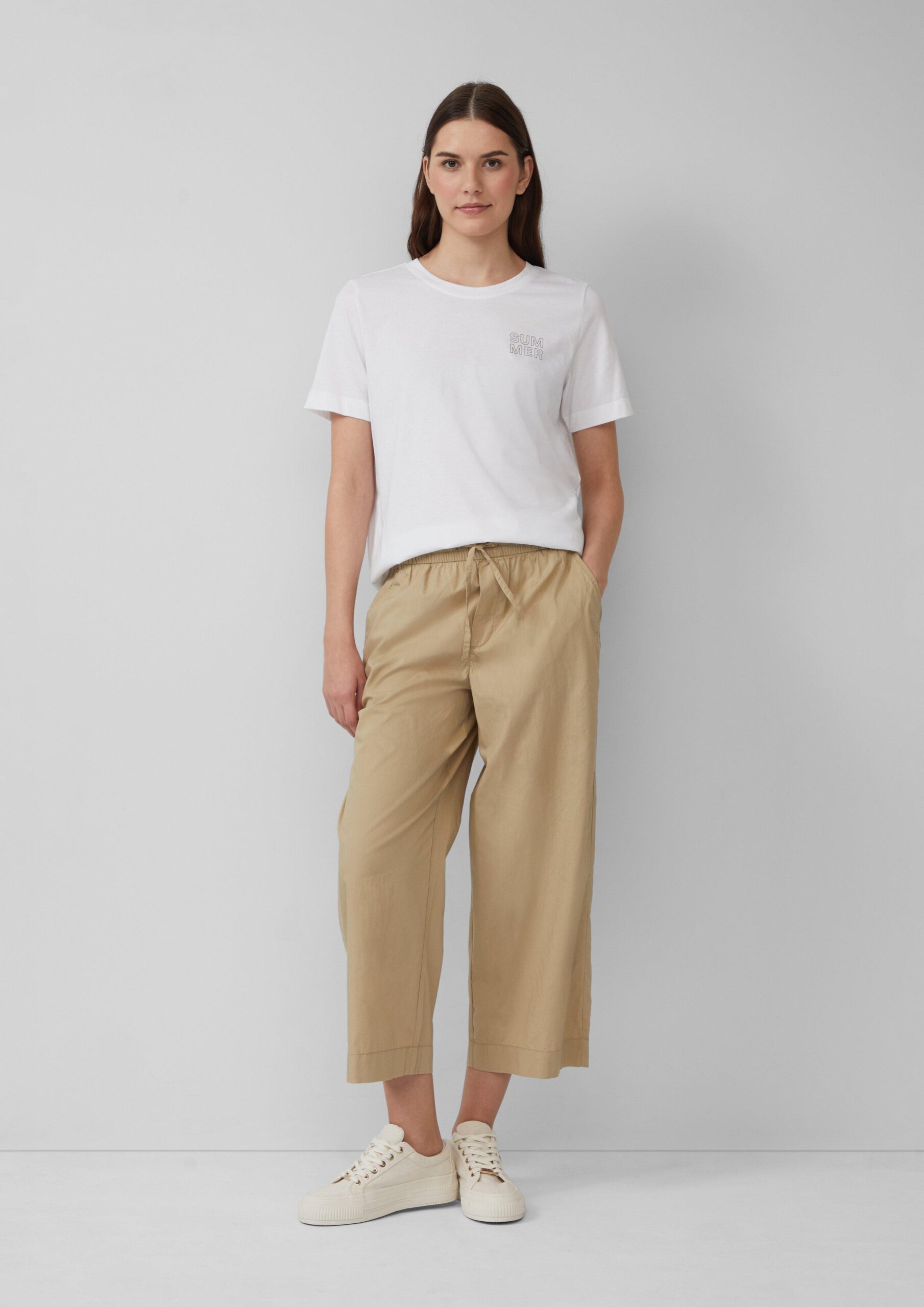 Leichte Culotte aus Baumwollmix im Relaxed Fit
