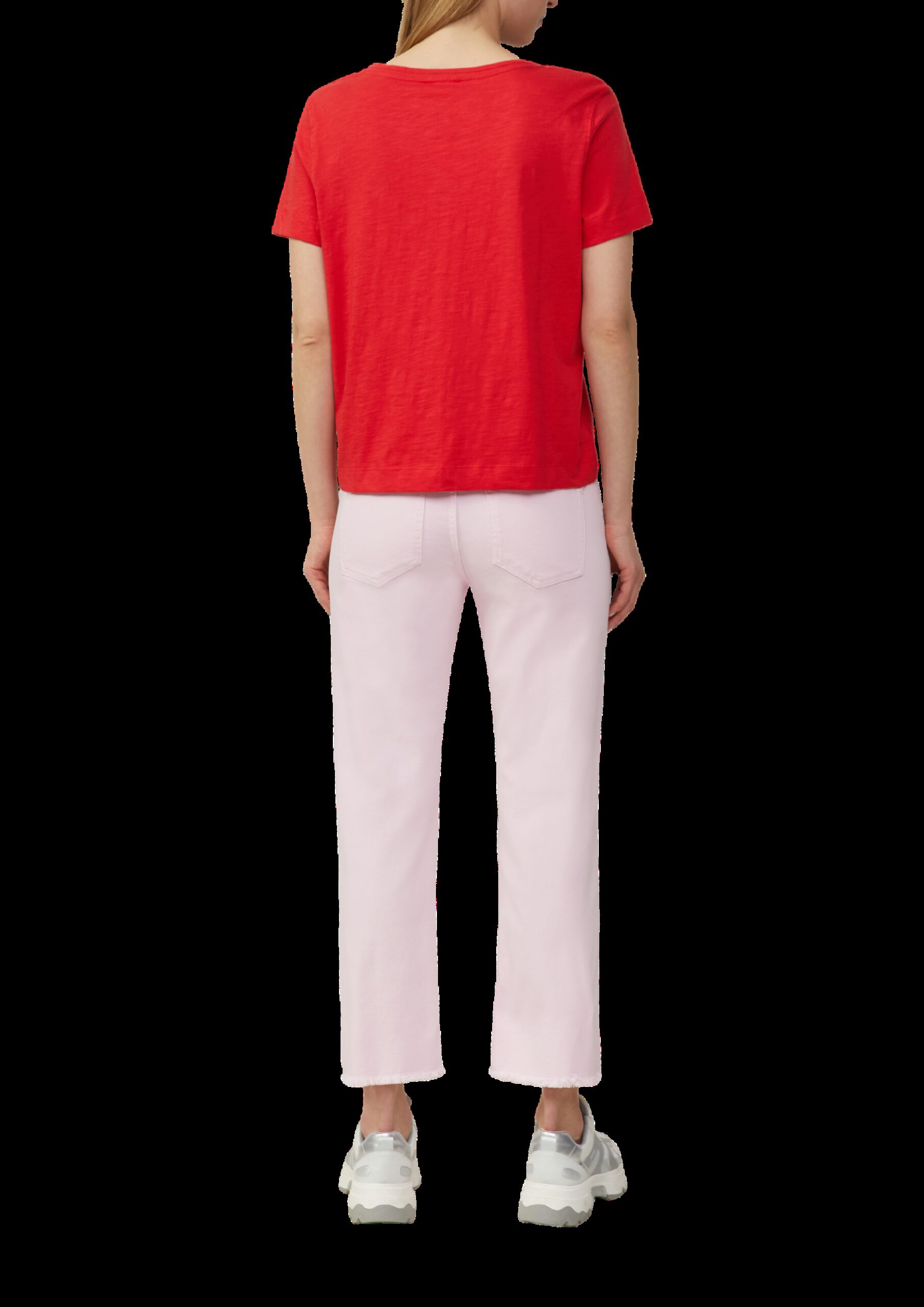 T-Shirt aus Flammgarn mit V-Ausschnitt