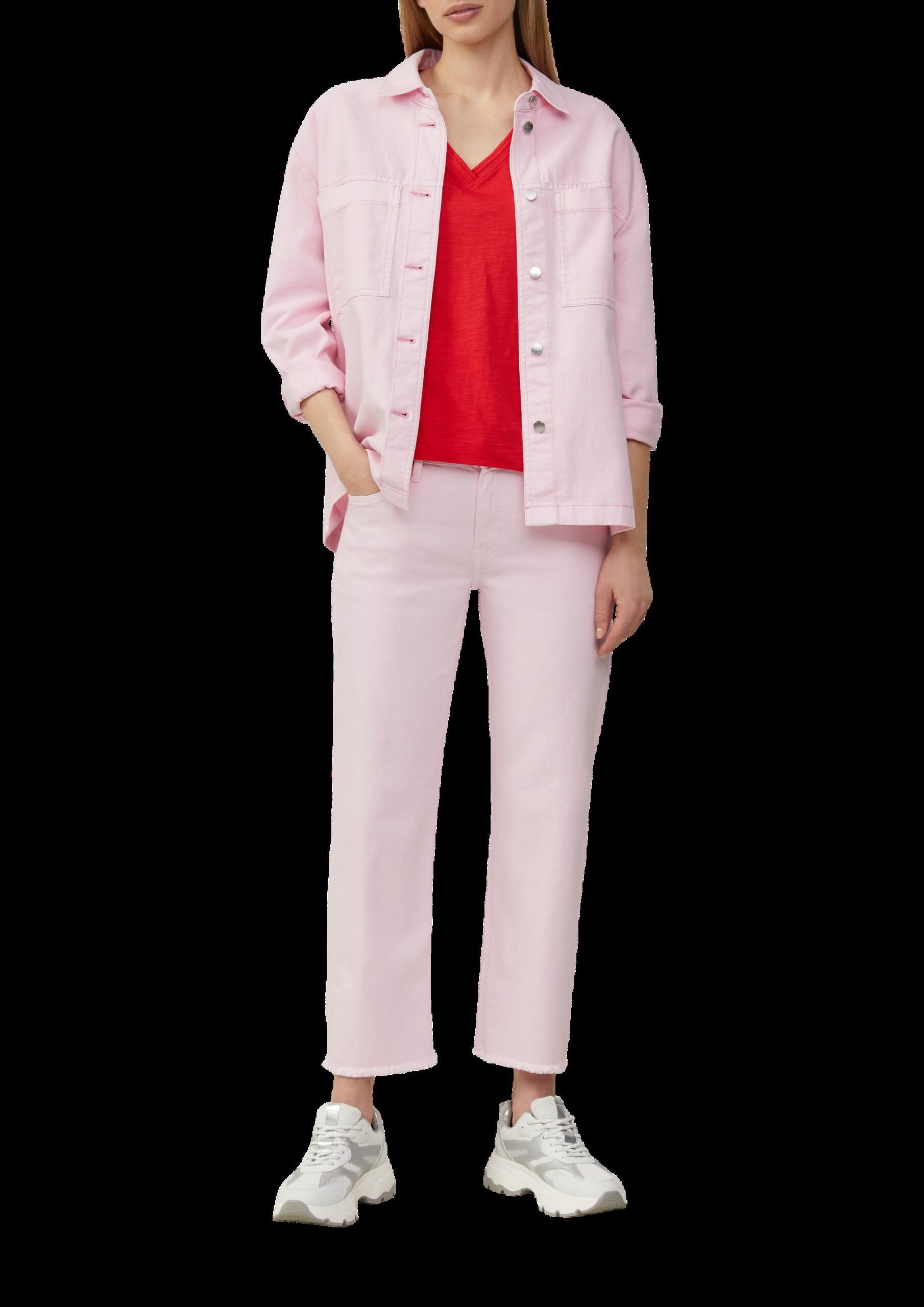 T-Shirt aus Flammgarn mit V-Ausschnitt