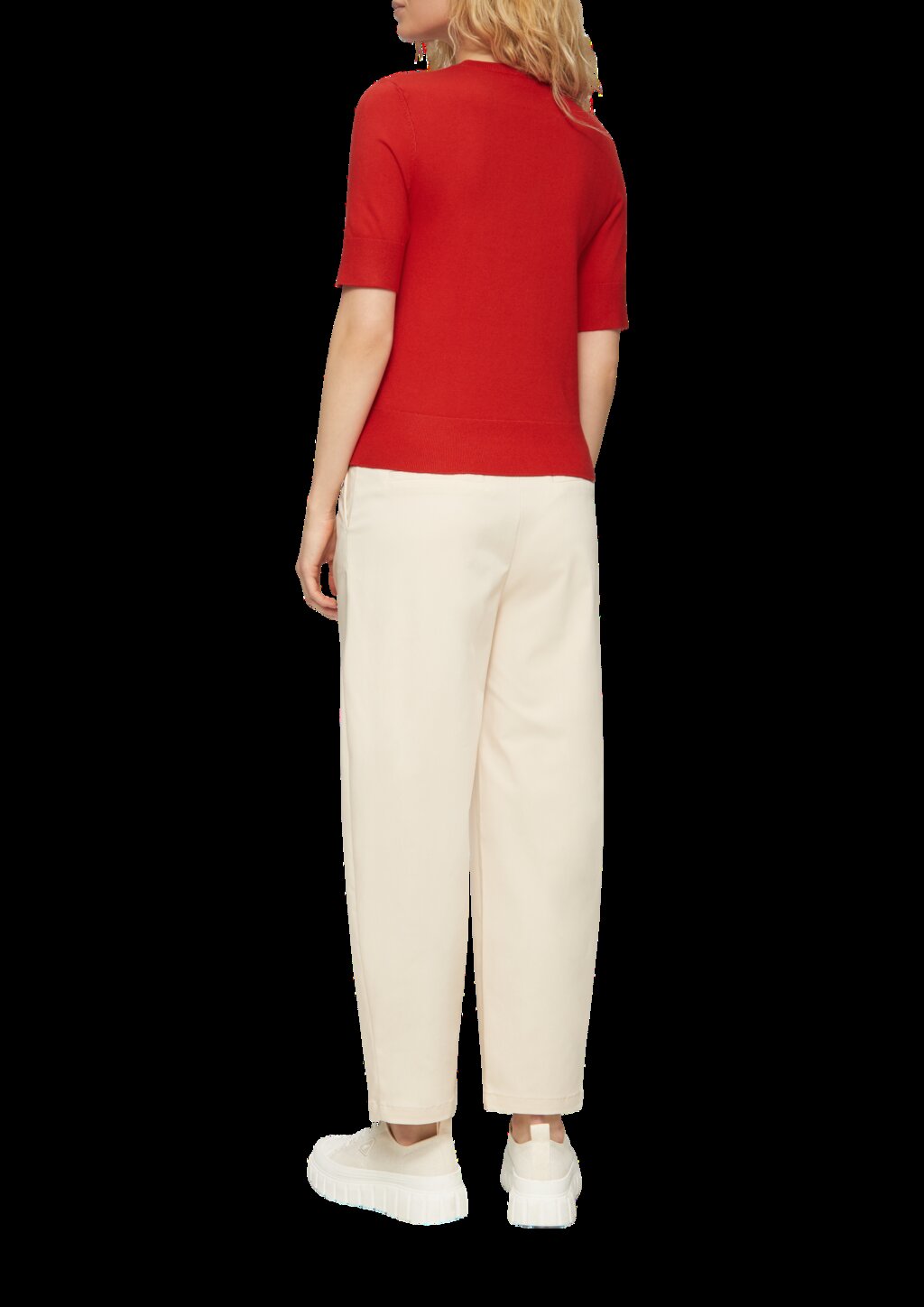 Kurzärmeliger Strickpullover aus Viskosemix