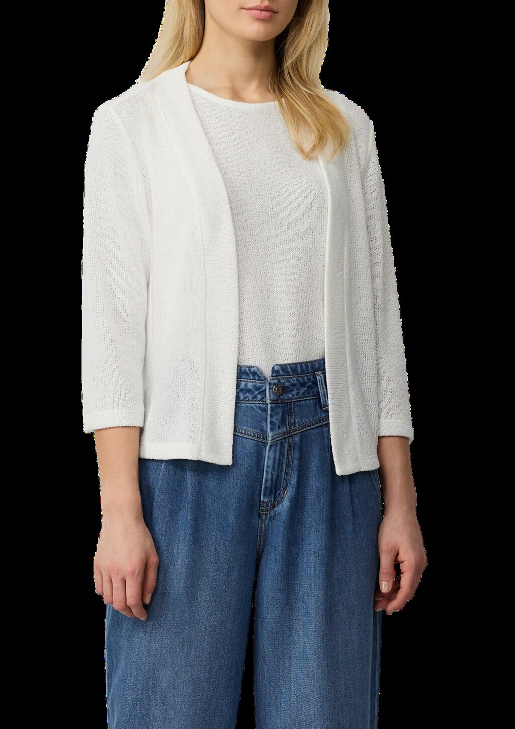 Cardigan aus Bouclégarn mit 3/4-Ärmeln