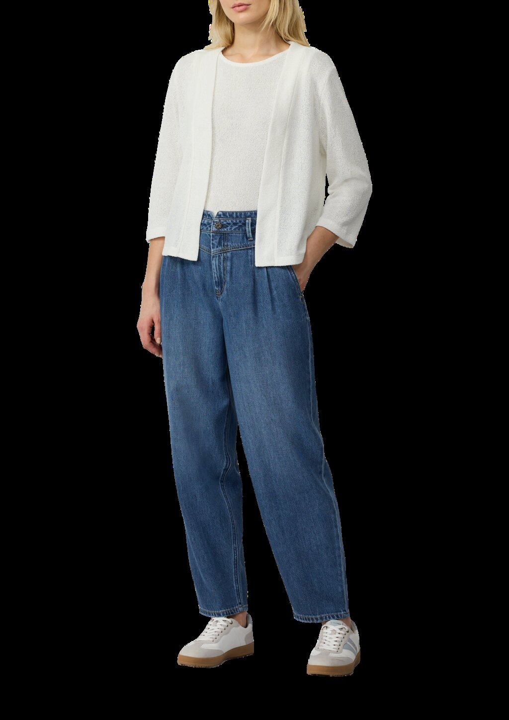 Cardigan aus Bouclégarn mit 3/4-Ärmeln