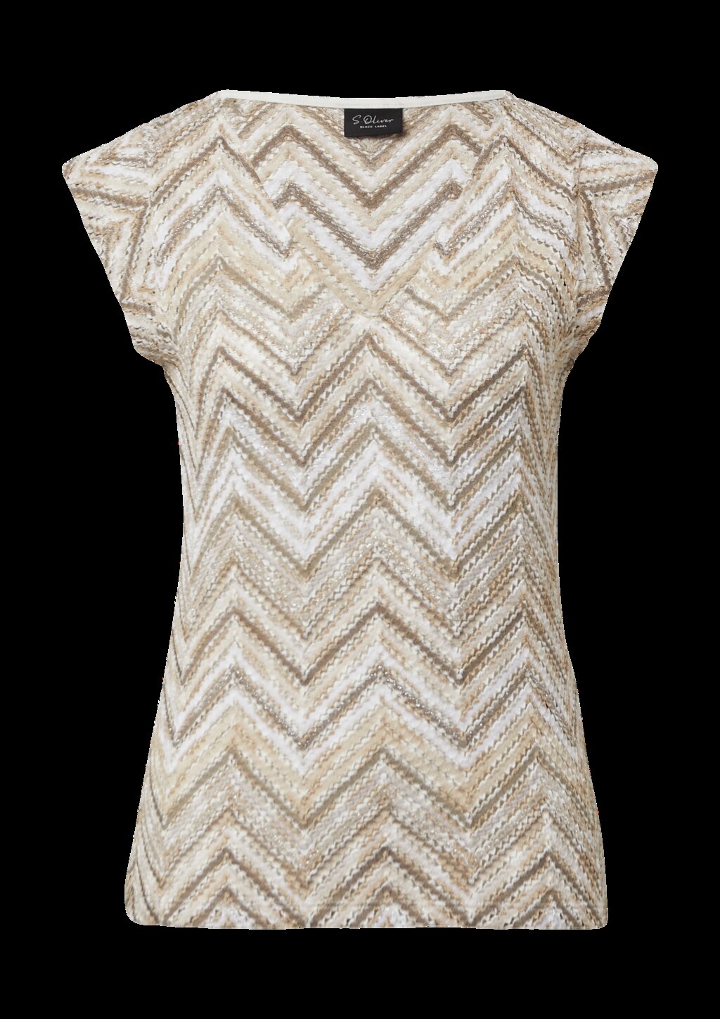 Semitransparentes T-Shirt aus Strickjersey mit V-Ausschnitt