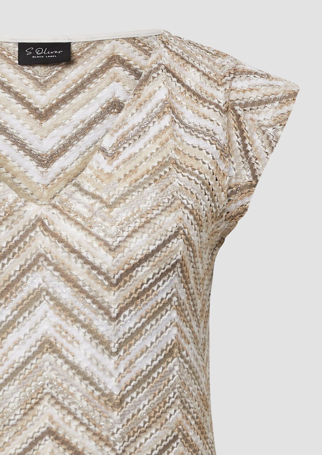 Semitransparentes T-Shirt aus Strickjersey mit V-Ausschnitt