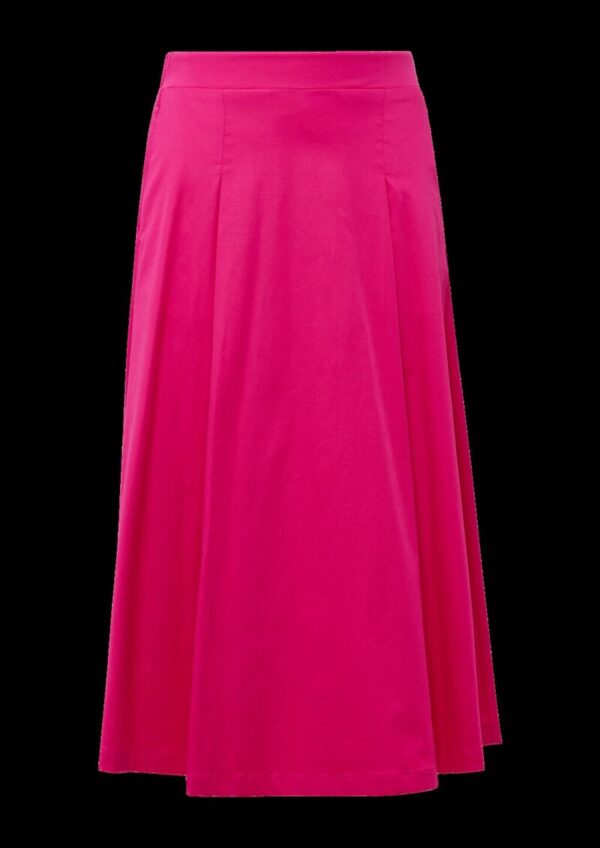 Midirock aus Popeline mit Elastikbund und Eingrifftaschen