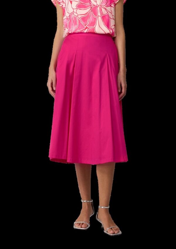 Midirock aus Popeline mit Elastikbund und Eingrifftaschen