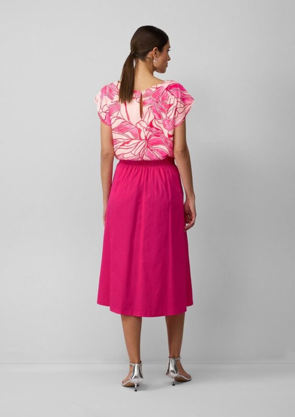 Midirock aus Popeline mit Elastikbund und Eingrifftaschen