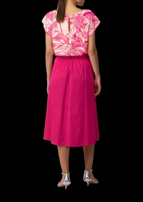 Midirock aus Popeline mit Elastikbund und Eingrifftaschen