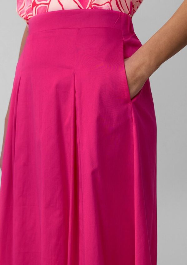 Midirock aus Popeline mit Elastikbund und Eingrifftaschen