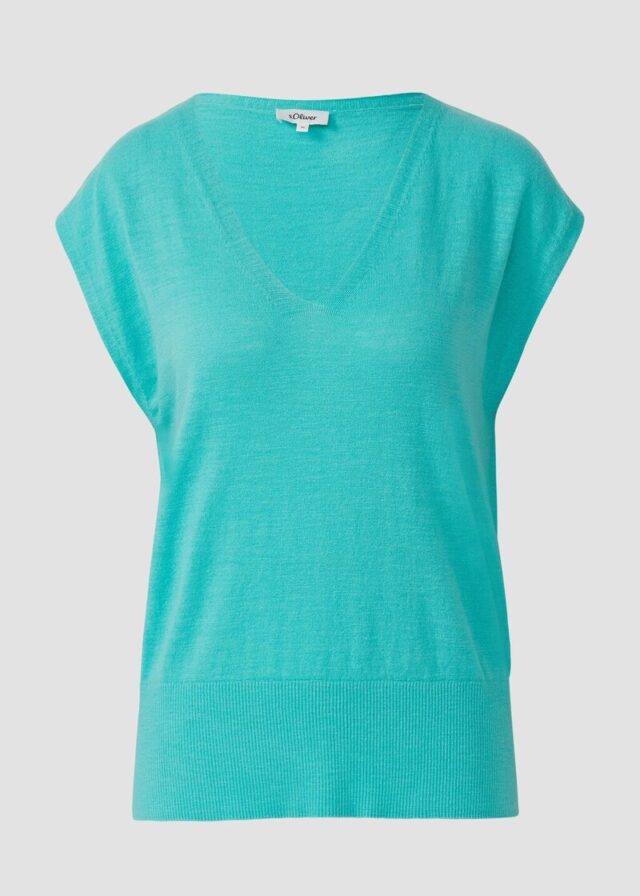 Leichtes Stricktop mit V-Ausschnitt