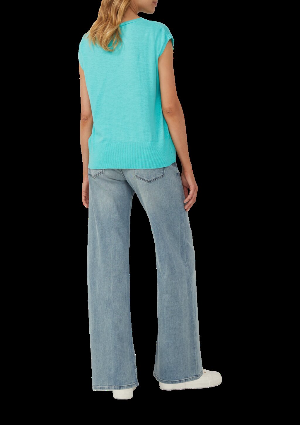 Leichtes Stricktop mit V-Ausschnitt