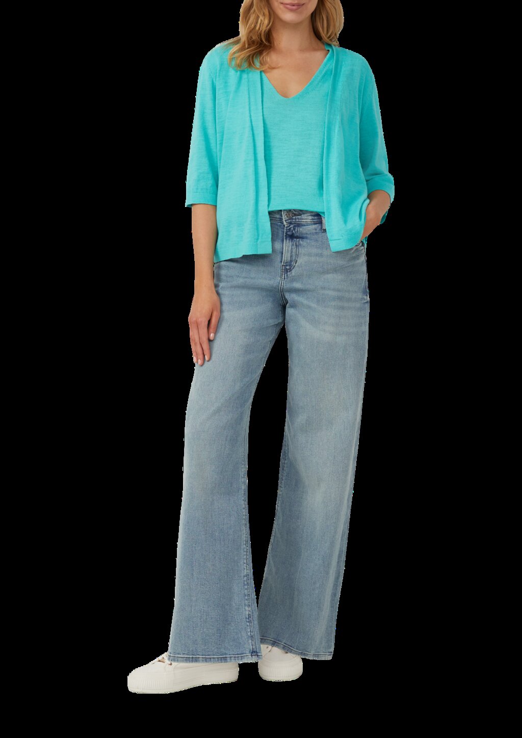 Leichtes Stricktop mit V-Ausschnitt