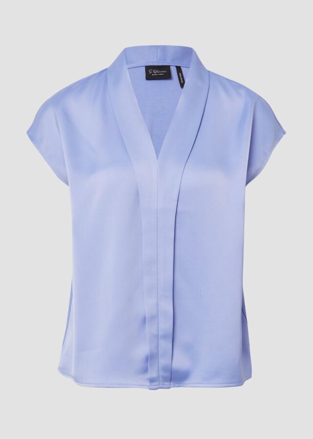 Blusenshirt aus Viskose mit V-Ausschnitt