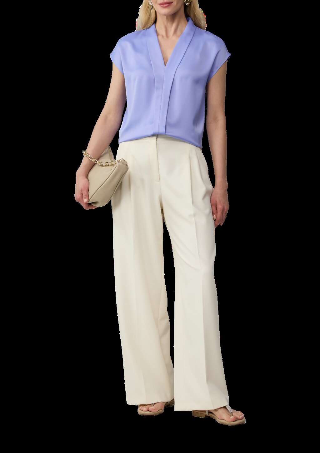 Blusenshirt aus Viskose mit V-Ausschnitt