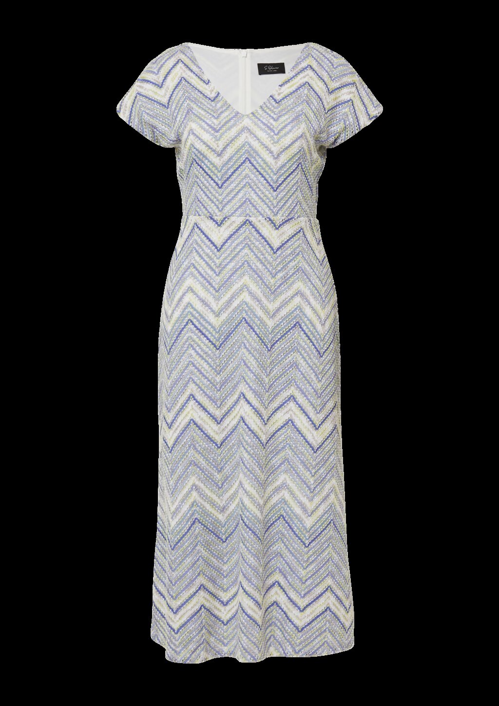 Antailliertes Midikleid aus Strickjersey mit V-Ausschnitt