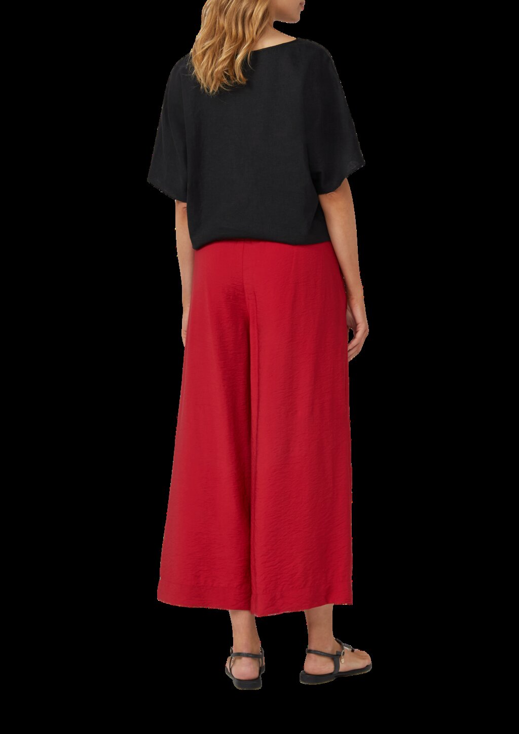 Verkürzte Leinenmix-Bluse im Relaxed Fit