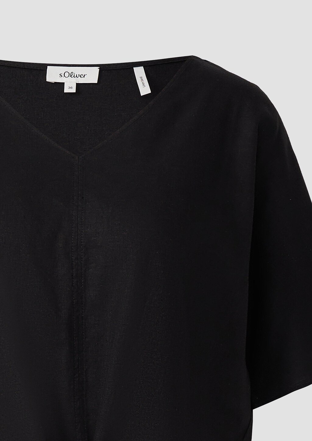 Verkürzte Leinenmix-Bluse im Relaxed Fit