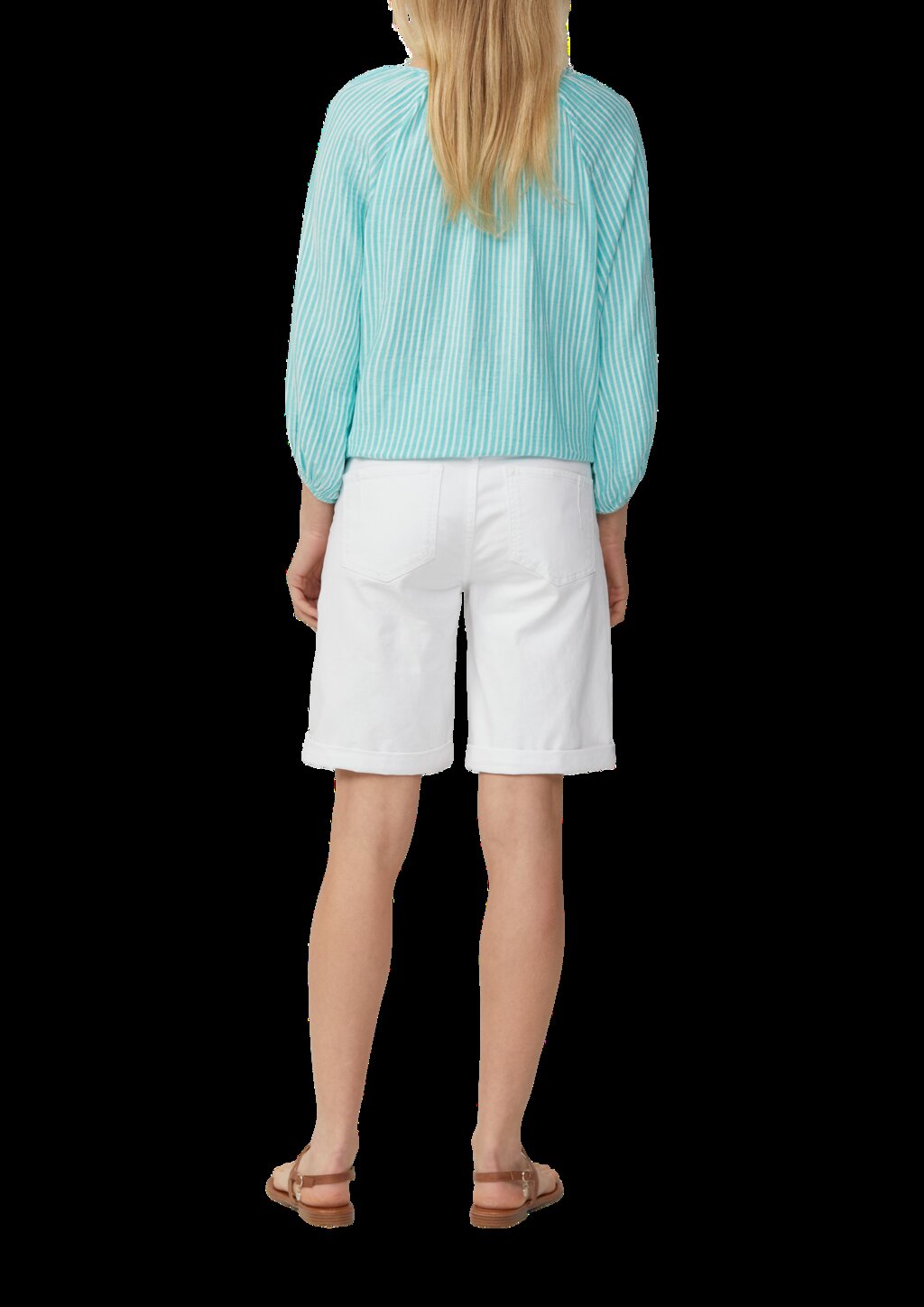 Musselin-Bluse mit Raglanärmeln und Raffung