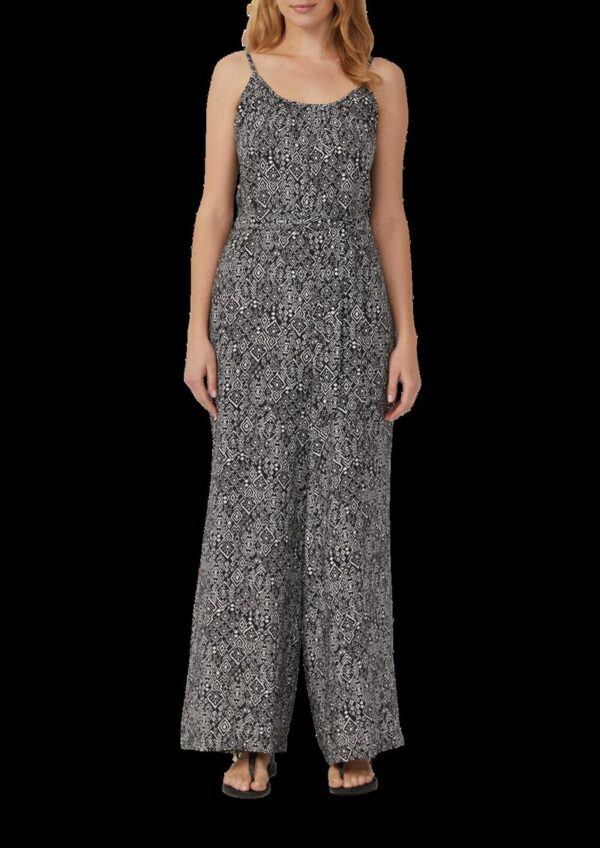 Jumpsuit aus strukturiertem Viskosemix mit verstellbaren Trägern