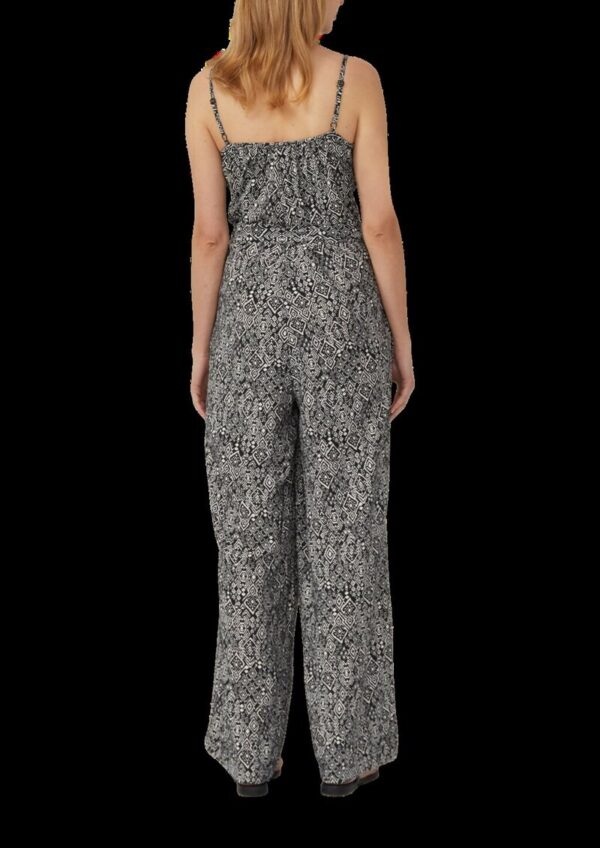 Jumpsuit aus strukturiertem Viskosemix mit verstellbaren Trägern