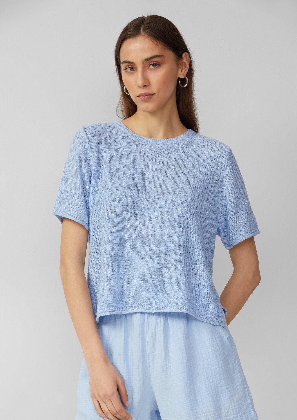 Kurzarmpullover aus Bändchengarn