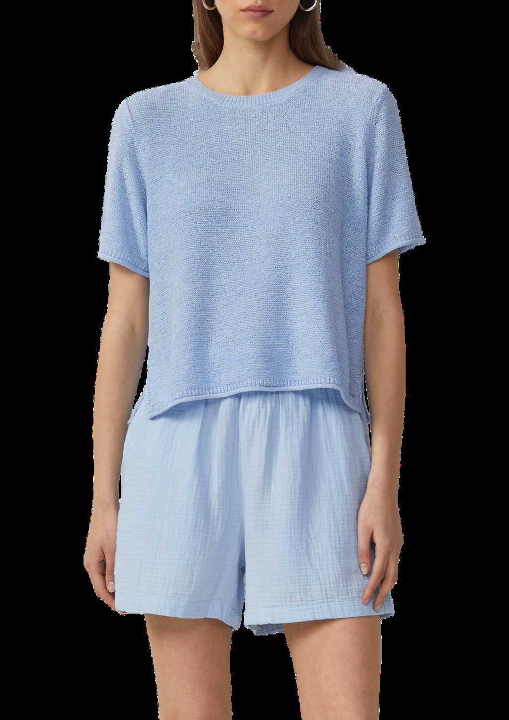 Kurzarmpullover aus Bändchengarn