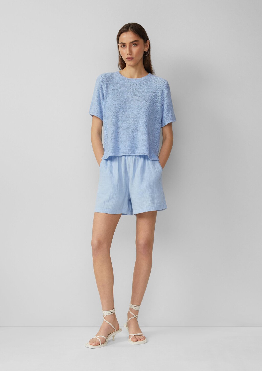 Kurzarmpullover aus Bändchengarn