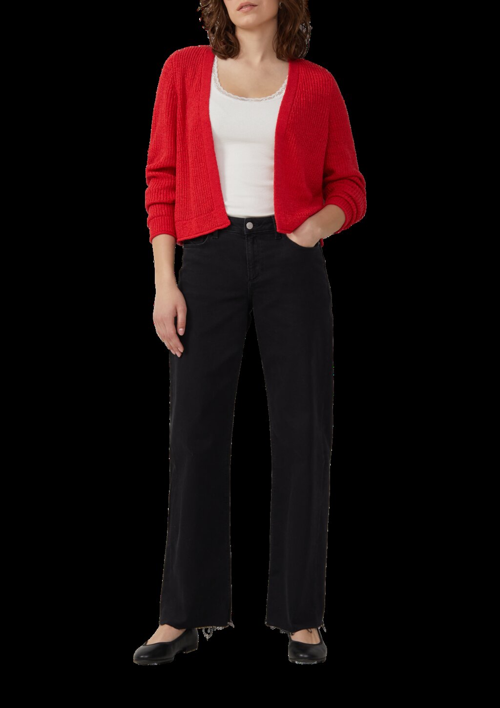 Strickjacke aus Bändchengarn