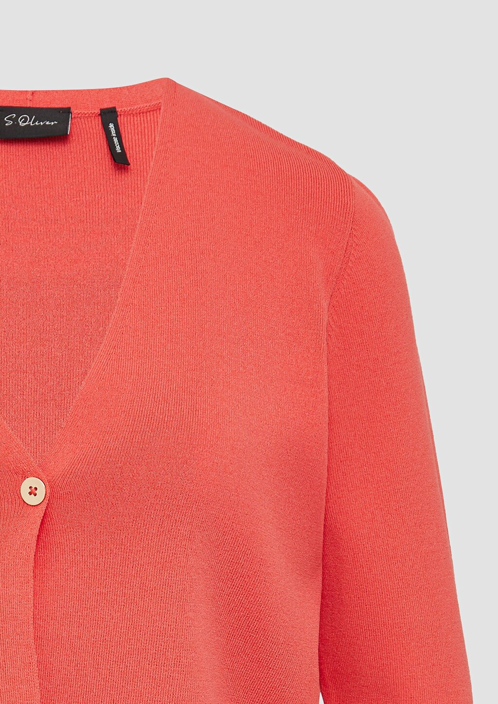 Kurzer Feinstrick-Cardigan aus Viskosemix mit Knopf