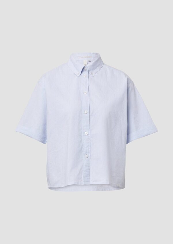 Baumwoll-Bluse mit feinen Streifen | QS x Debi Flügge