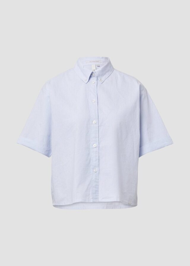 Baumwoll-Bluse mit feinen Streifen | QS x Debi Flügge