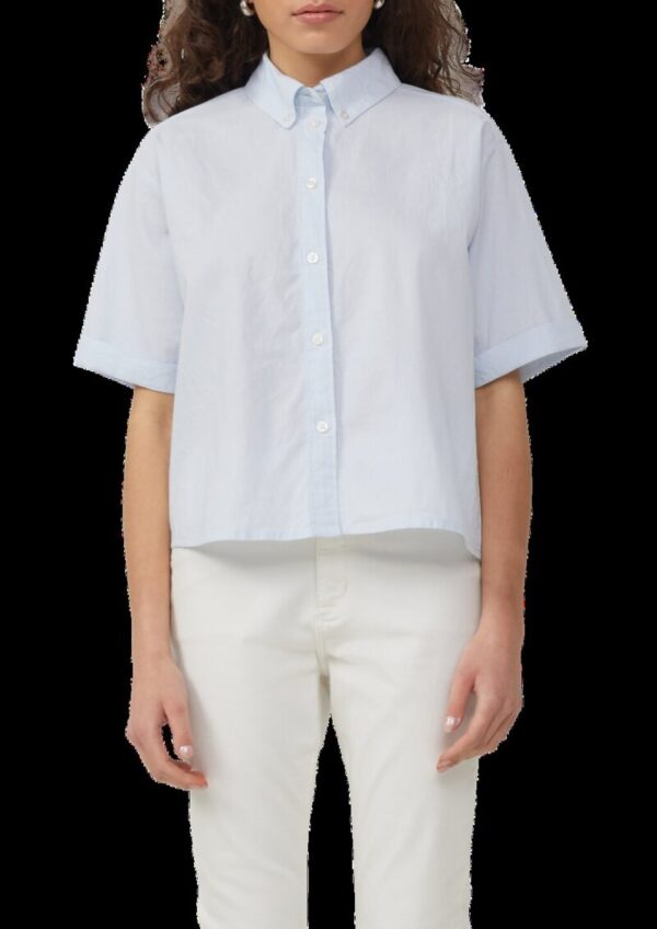 Baumwoll-Bluse mit feinen Streifen | QS x Debi Flügge