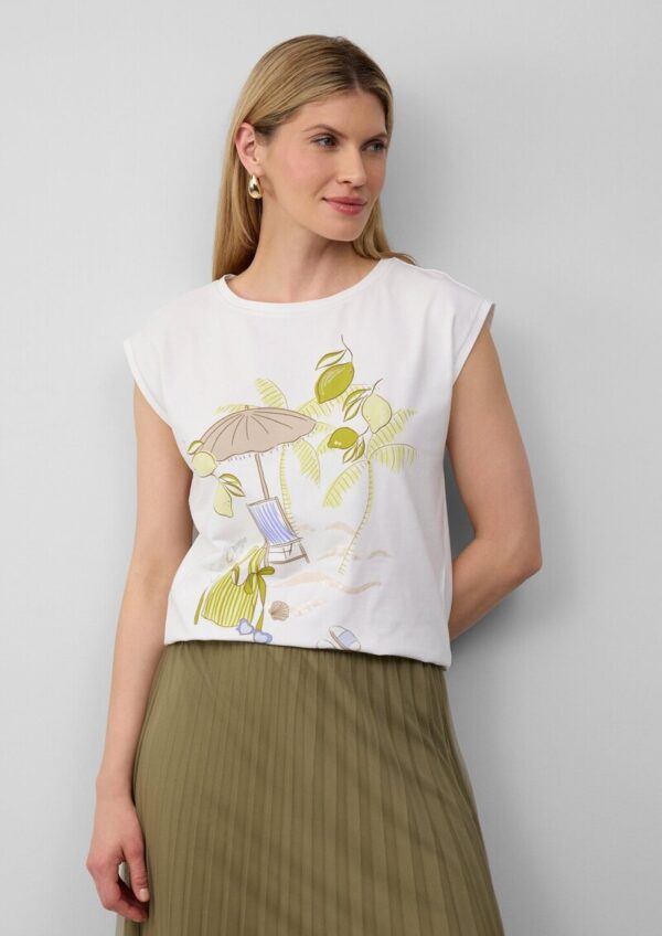 Jersey-T-Shirt mit Artwork und Glitzerdetails